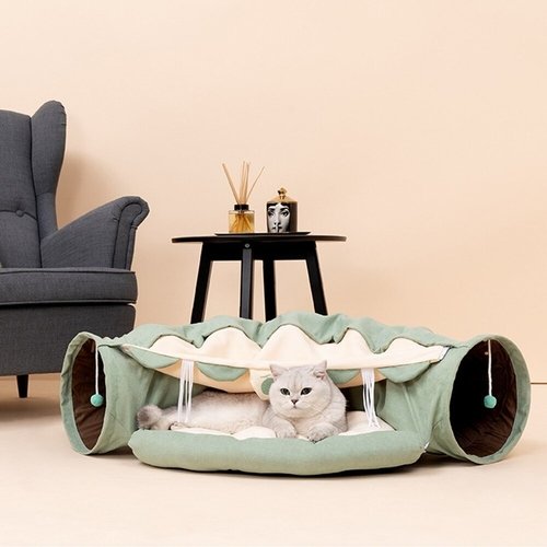 Funny Cat Bed Pet Tent 2 Holes