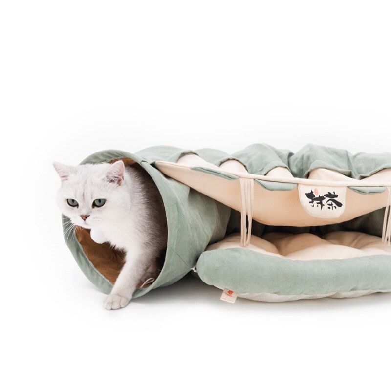 Funny Cat Bed Pet Tent 2 Holes